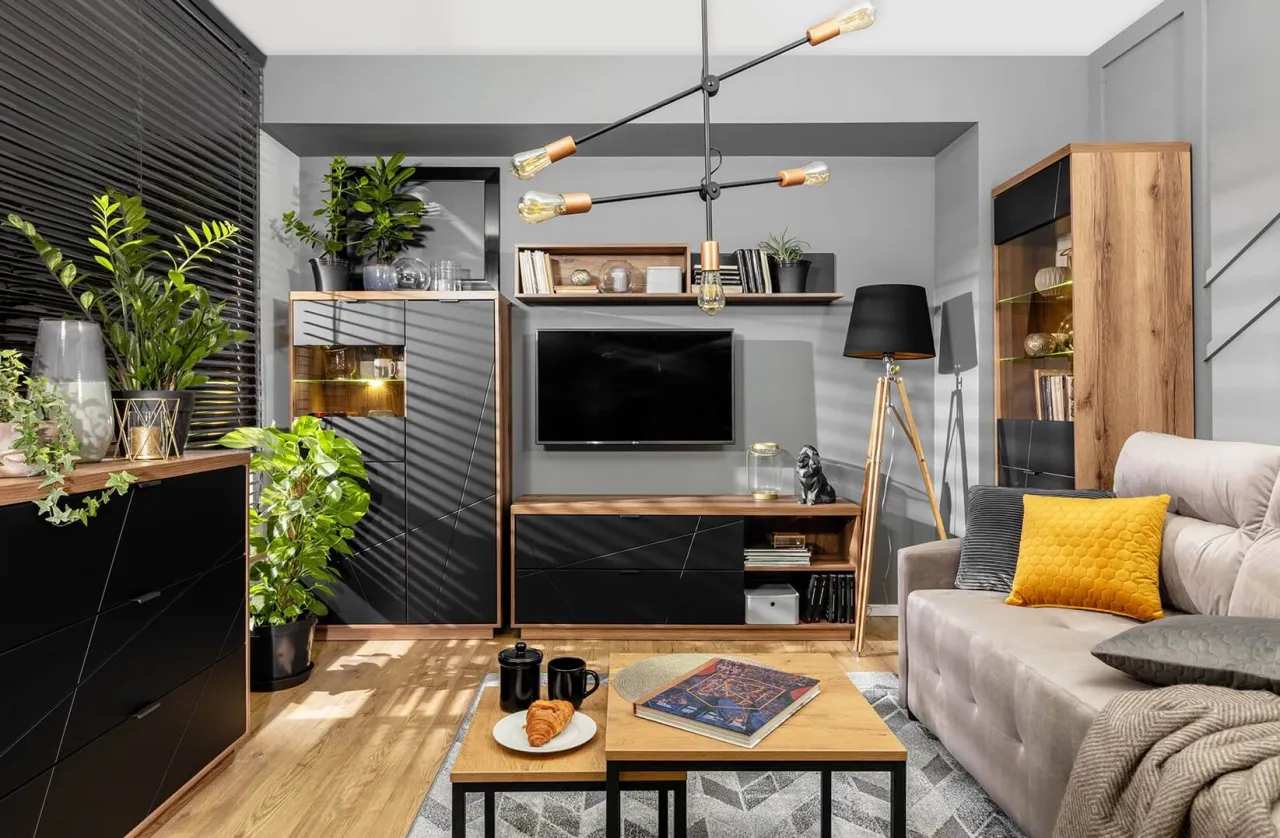 jak rozjaśnić pokój z ciemnymi meblami