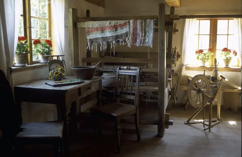 Skansen Nadole chata gburska wnętrze