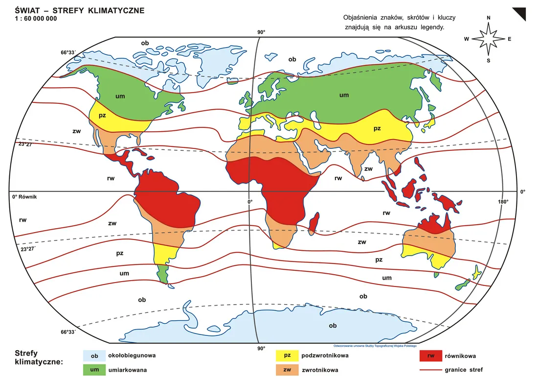 Mapa stref klimatycznych Ameryki Południowej