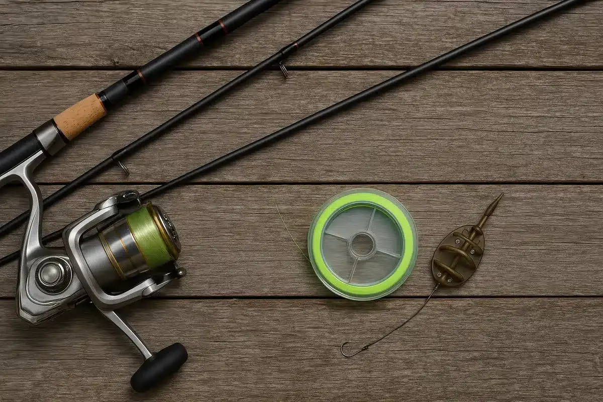 Wędka feeder co to jest? Zestaw do łowienia: wędka, kołowrotek, żyłka, haczyk i podajnik.