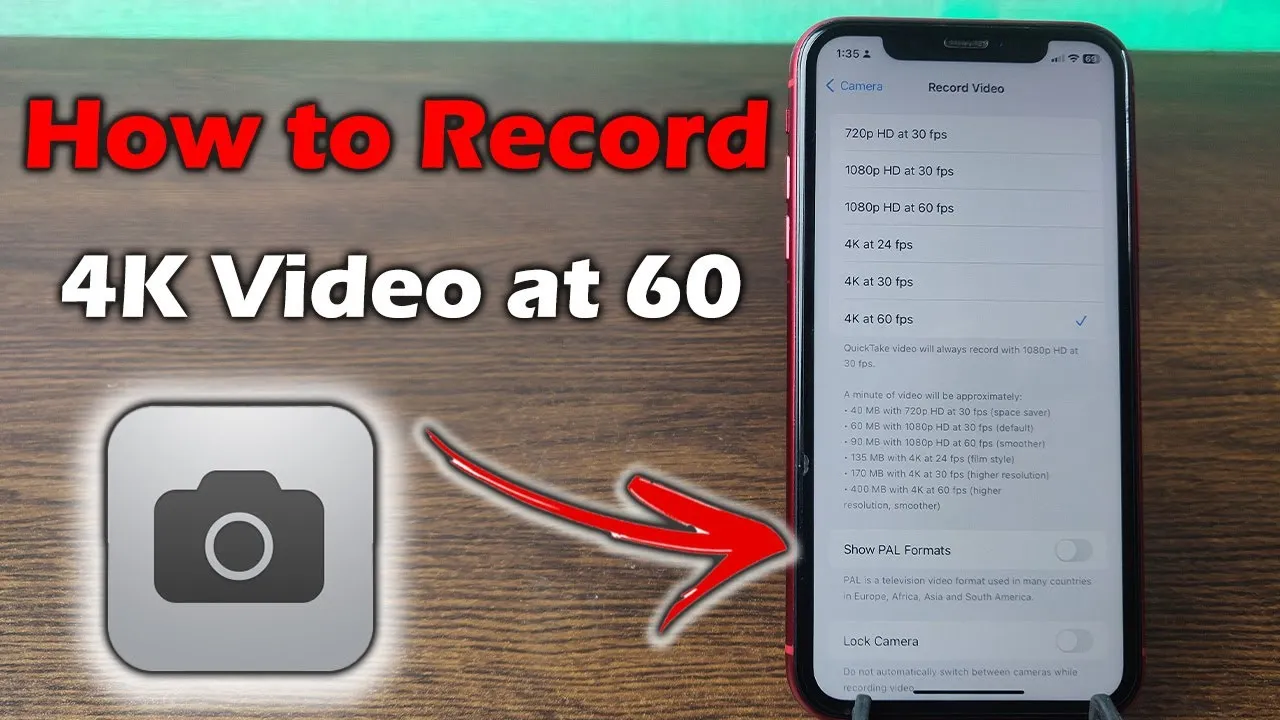 Nagrywanie wideo 4K 60fps iPhone