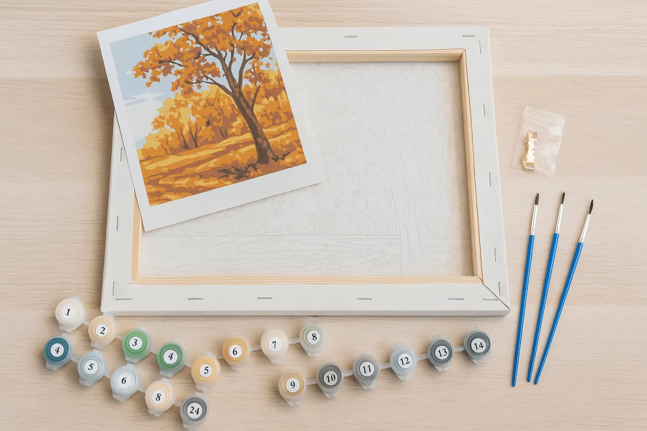 Malen nach Zahlen Set für Erwachsene Inhalt