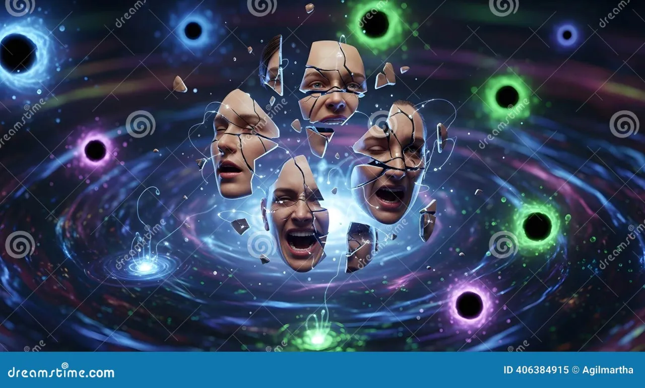 abstrakcyjna grafika przedstawiająca fragmentację umysłu