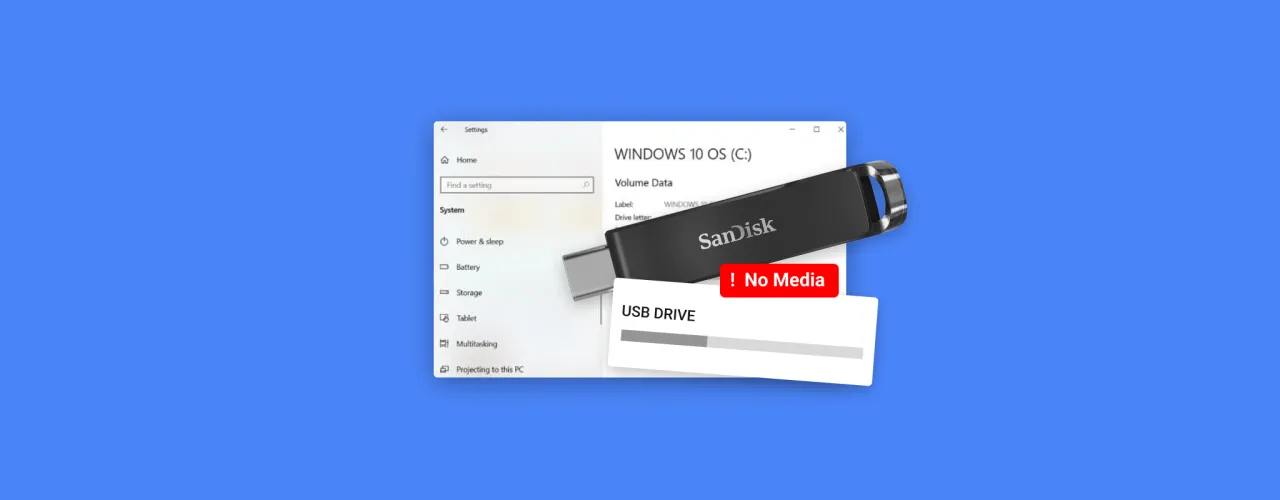 pendrive w porcie USB, pendrive w innym komputerze, zarządzanie dyskami windows