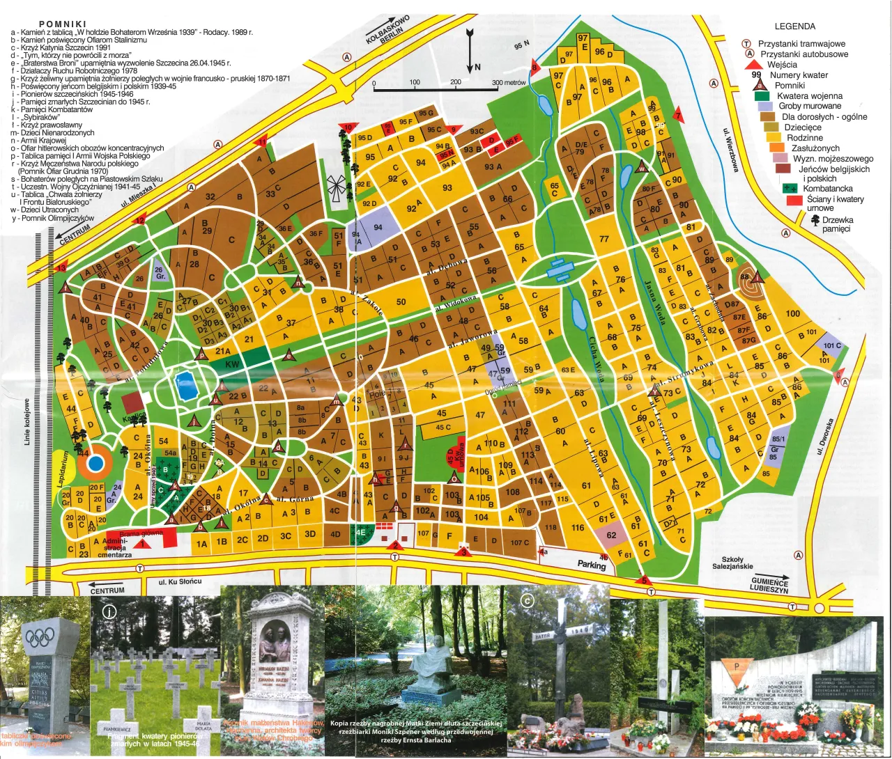 Mapa por&oacute;wnanie wielkości cmentarzy Ohlsdorf Wiedeń Szczecin