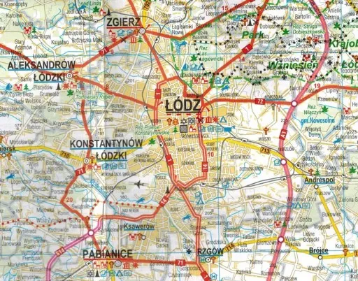 Mapa turystyczna wojew&oacute;dztwa ł&oacute;dzkiego