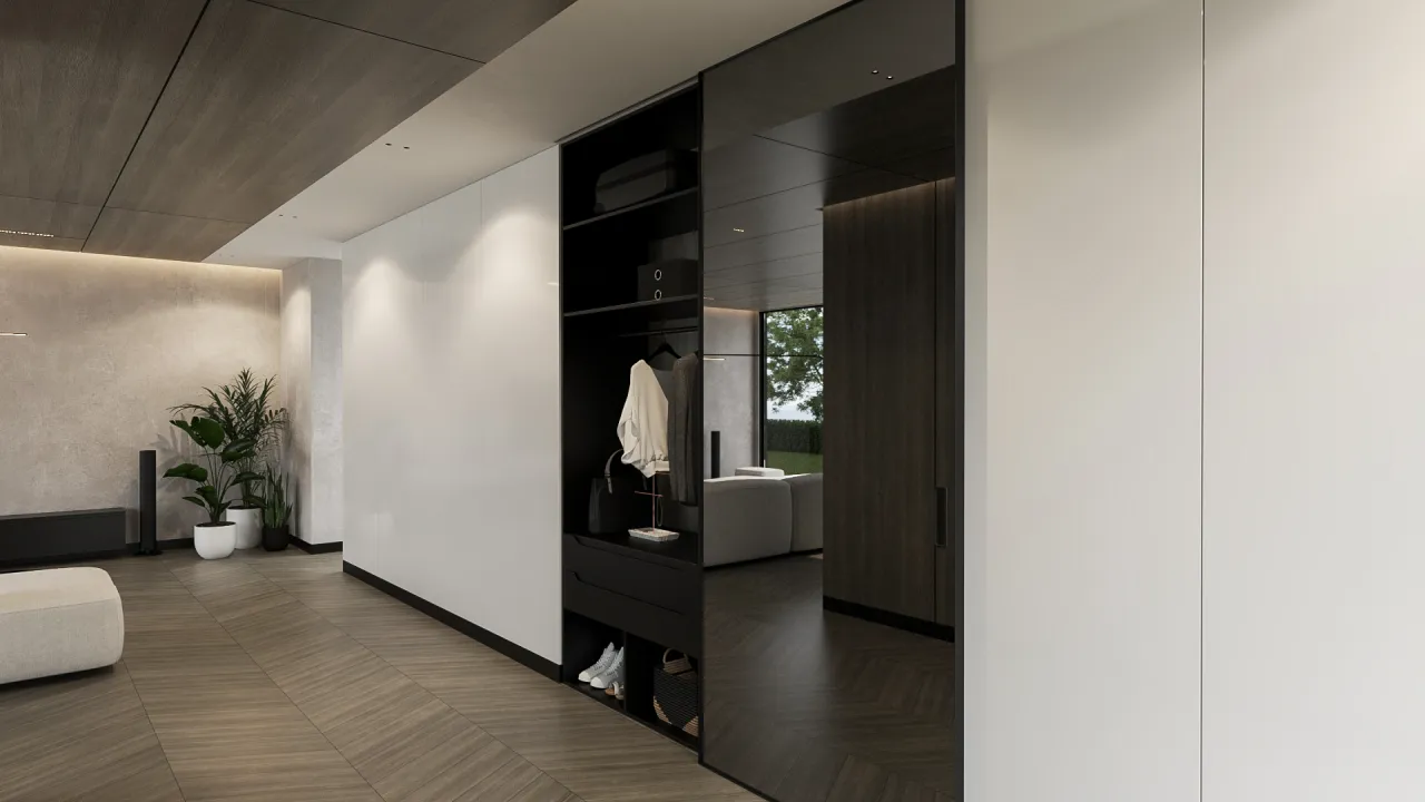 Nowoczesne drzwi ukryte przesuwne loftowe