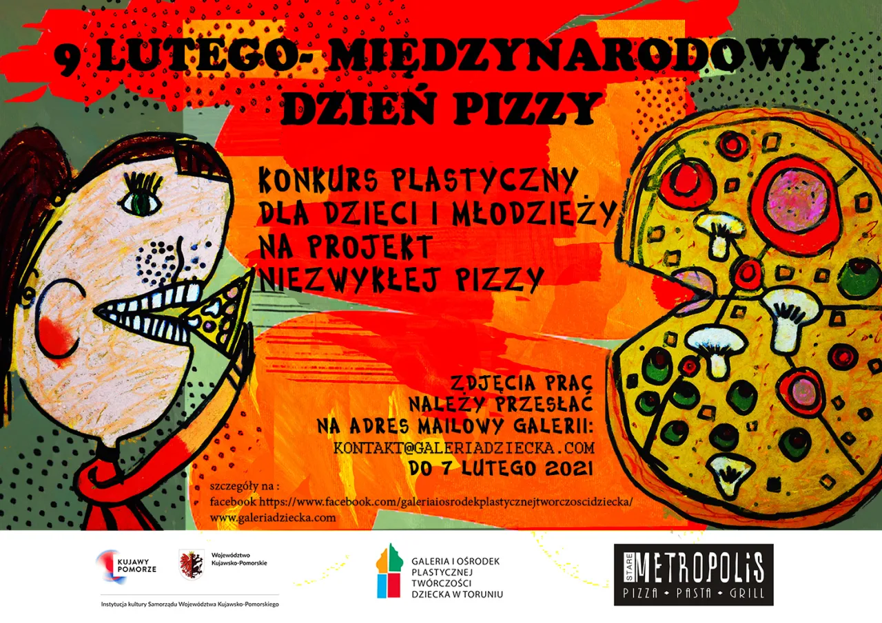 9 lutego - Międzynarodowy Dzień Pizzy! Konkurs plastyczny dla dzieci na projekt niezwykłej pizzy. Zobaczcie, jak smakuje radość!