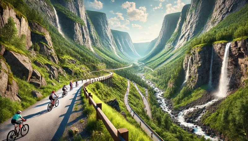 Malownicza europejska trasa rowerowa krajobrazy