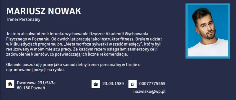 przykłady celów zawodowych cv