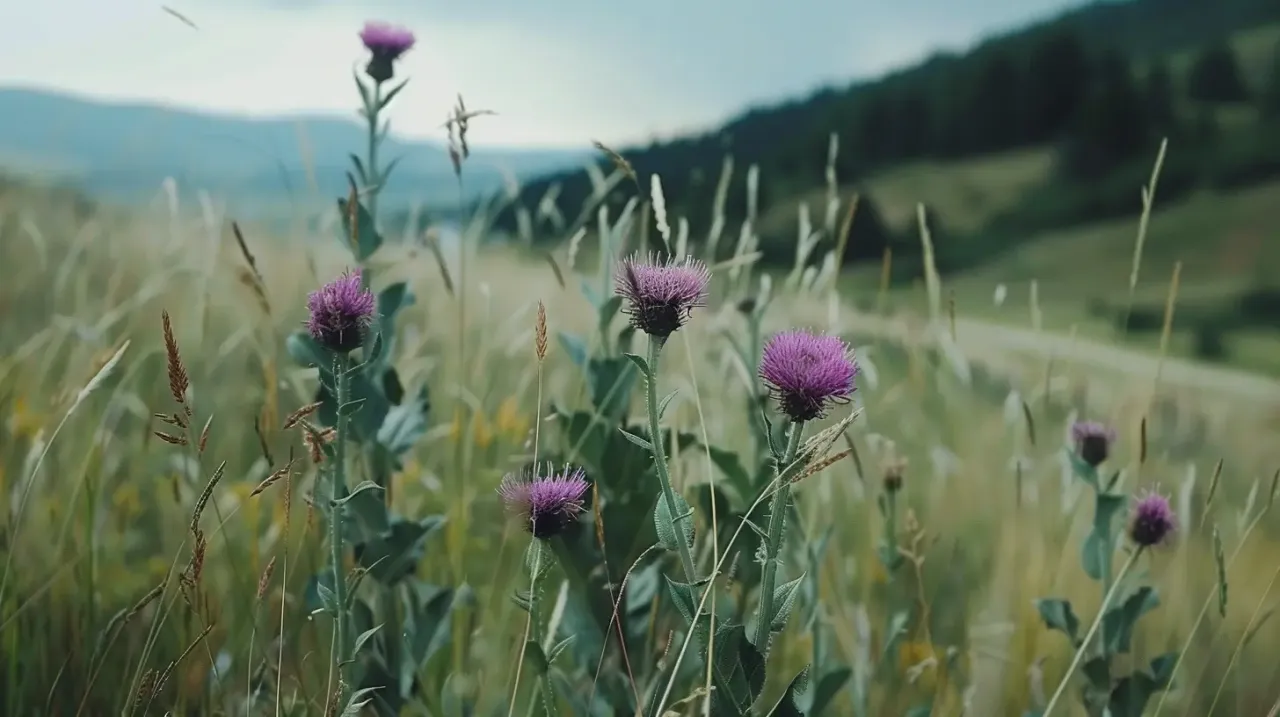 Ostropest plamisty roślina i mielony ostropest