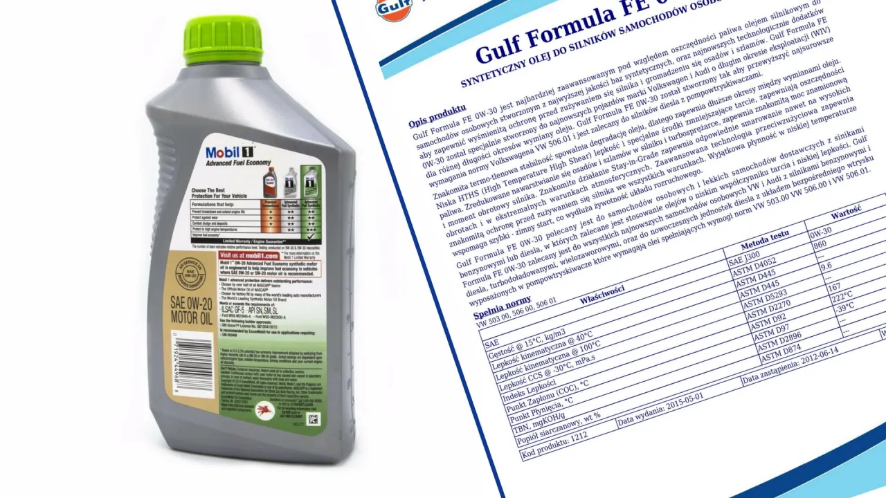 Etykieta oleju silnikowego DPF Low SAPS