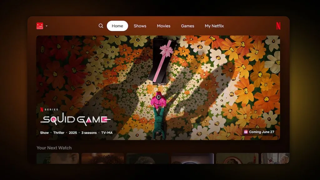 Netflix interfejs aplikacja