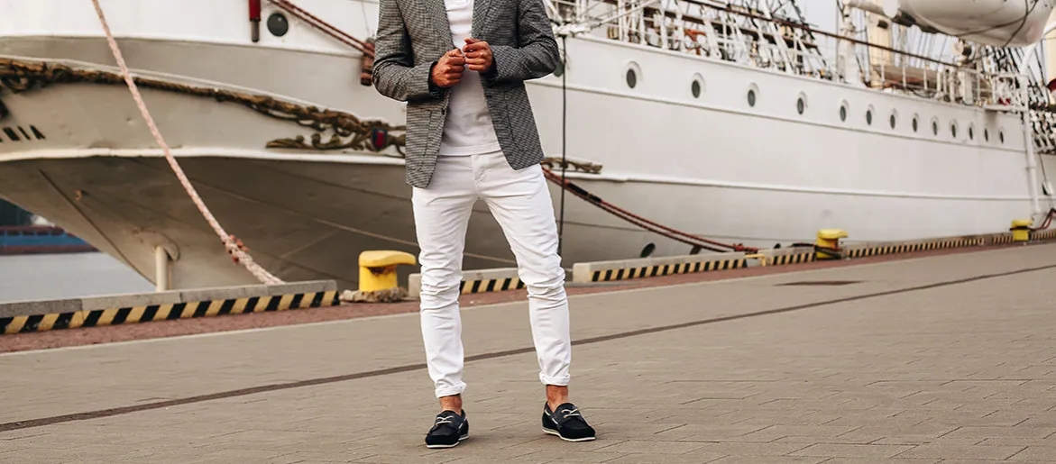 Męskie buty do jasnych spodni sneakersy mokasyny p&oacute;łbuty