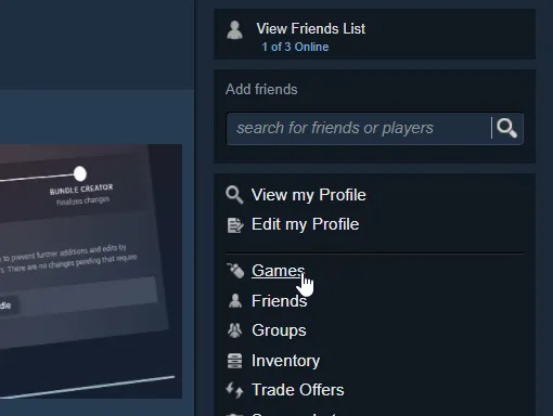 Steam jak odkryć grę menu zarządzaj