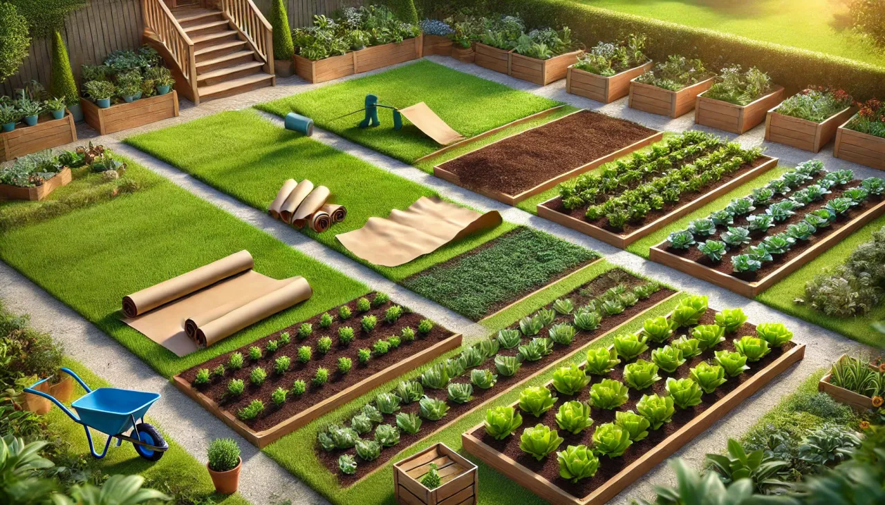 Jak z trawnika zrobić ogr&oacute;dek warzywny: przygotowanie grządek, sadzenie sałaty i innych warzyw.