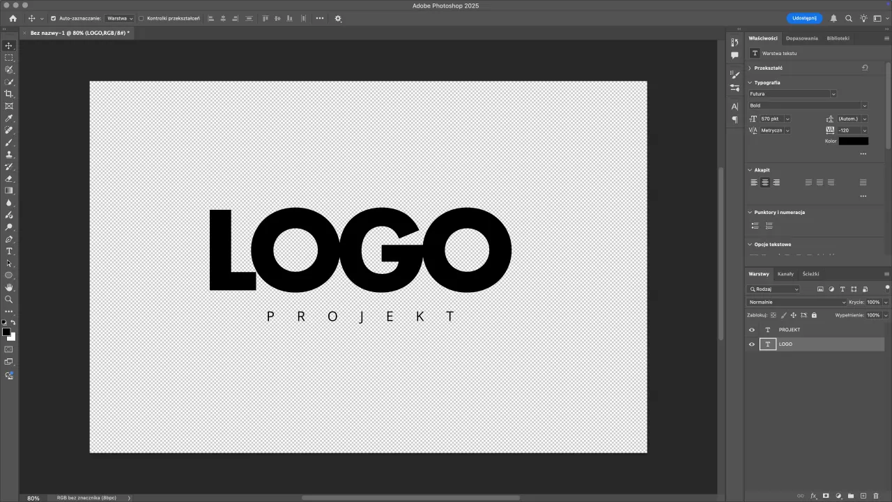 przykładowe proste logo photoshop