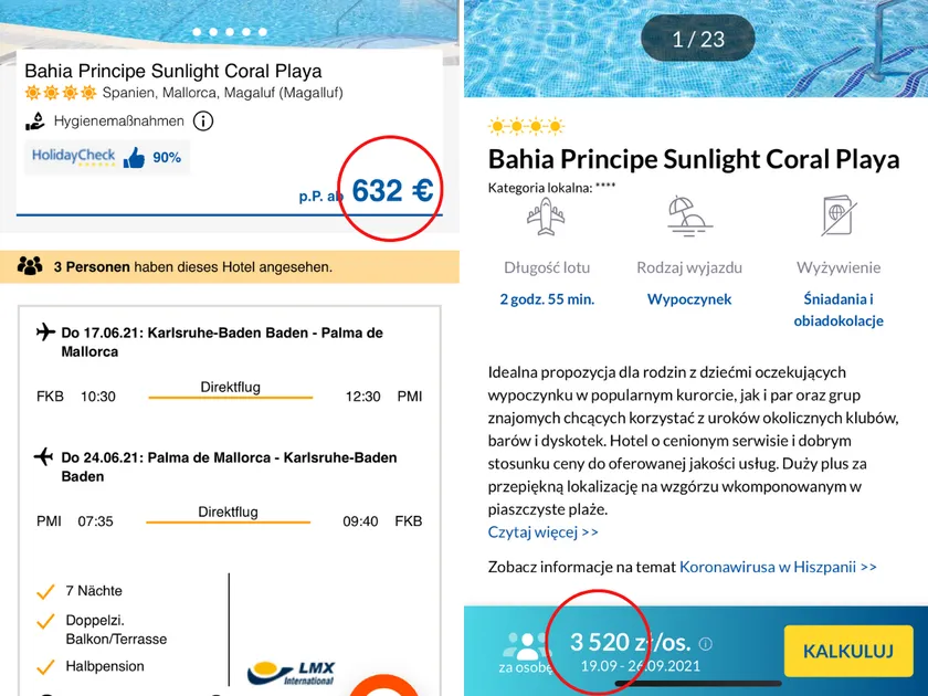 Porównanie cen wycieczek Niemcy Polska
