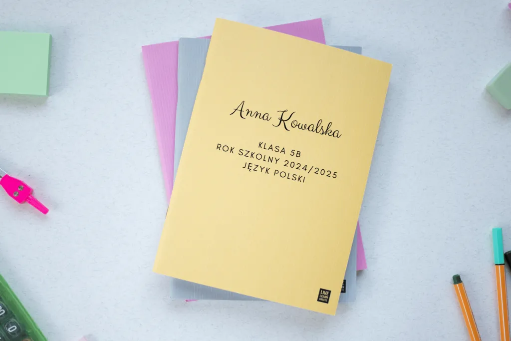 Podpisywanie zeszytów dla pierwszoklasisty przykłady