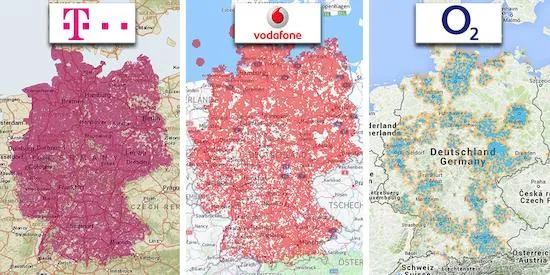Netzabdeckung Deutschland Karte Telekom Vodafone o2