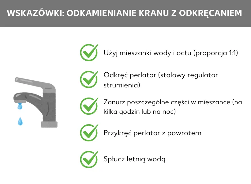 odkamienianie perlatora krok po kroku