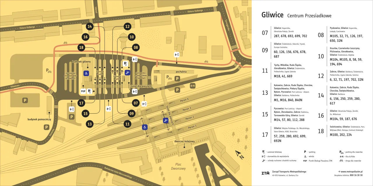 Centrum przesiadkowe Gliwice mapa