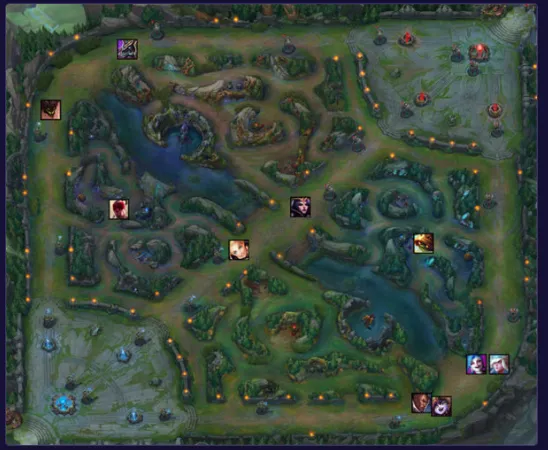 League of Legends 5 roles map