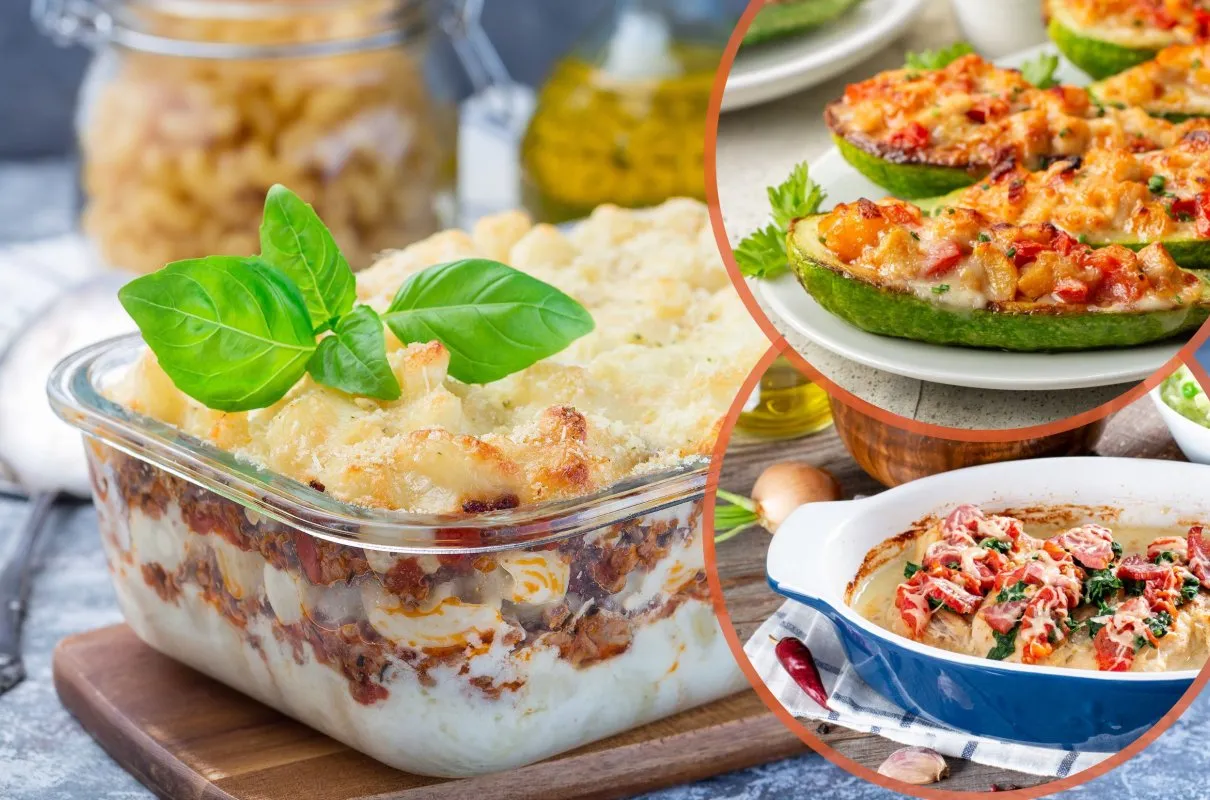Zapiekanka makaronowa, faszerowane cukinie i kurczak w sosie – idealne propozycje, co można zjeść na obiad.