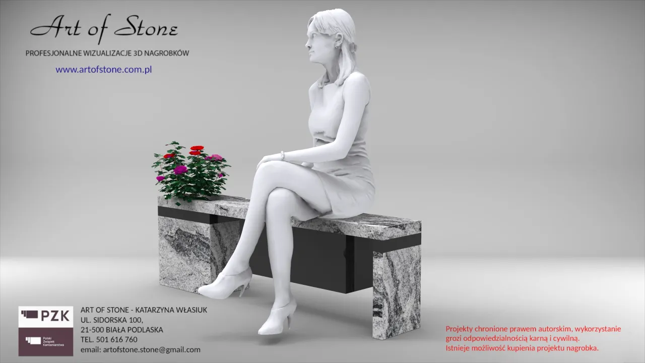 Ławka cmentarna ze schowkiem