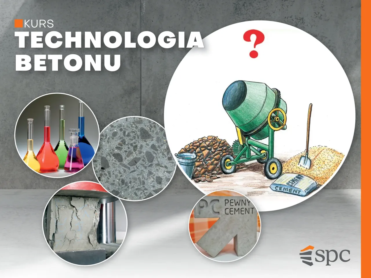 Kurs technologii betonu: od składników, przez mieszanie z cementem, po testy wytrzymałości.