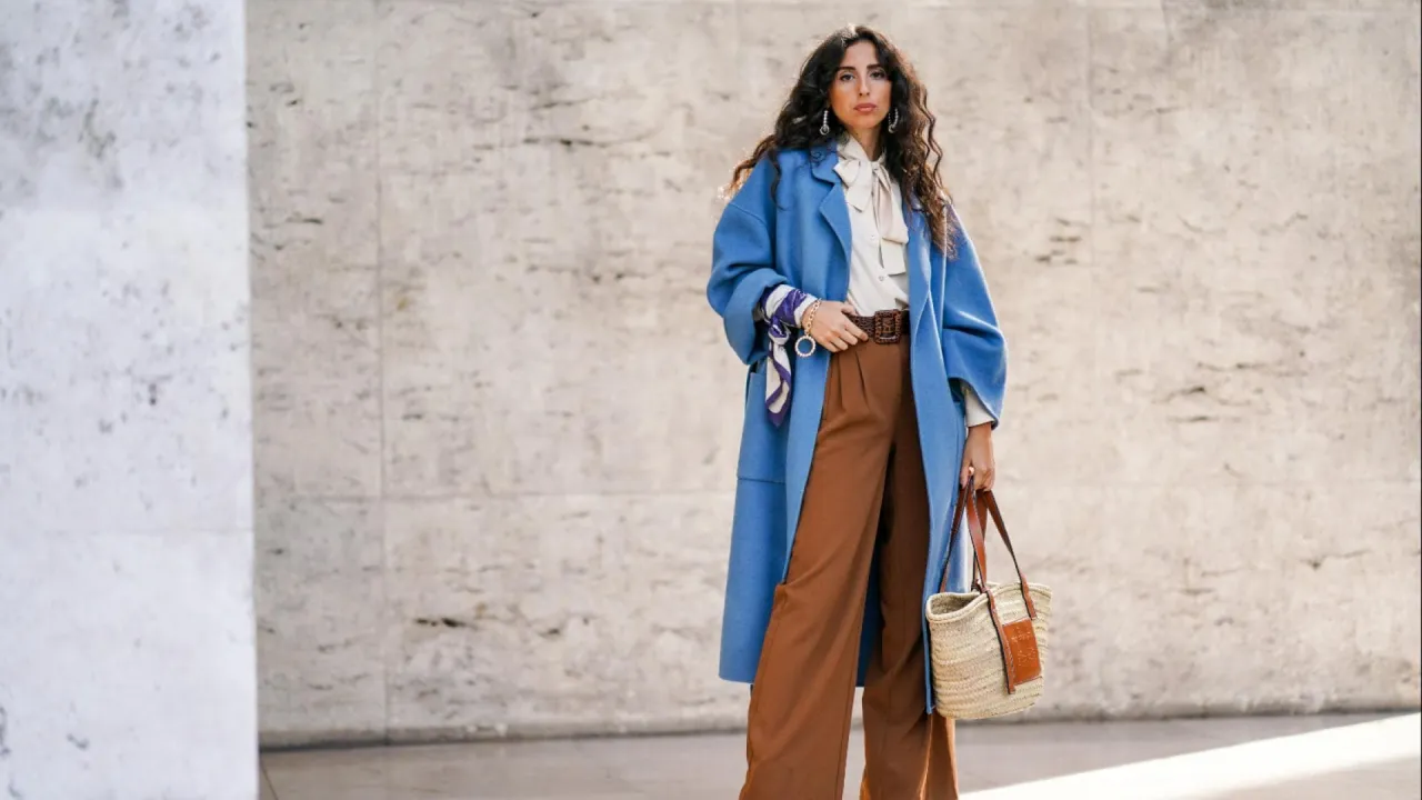 Fashion Week Statement Mantel weite Hose