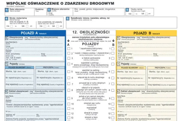 wypełnione oświadczenie sprawcy kolizji wzór