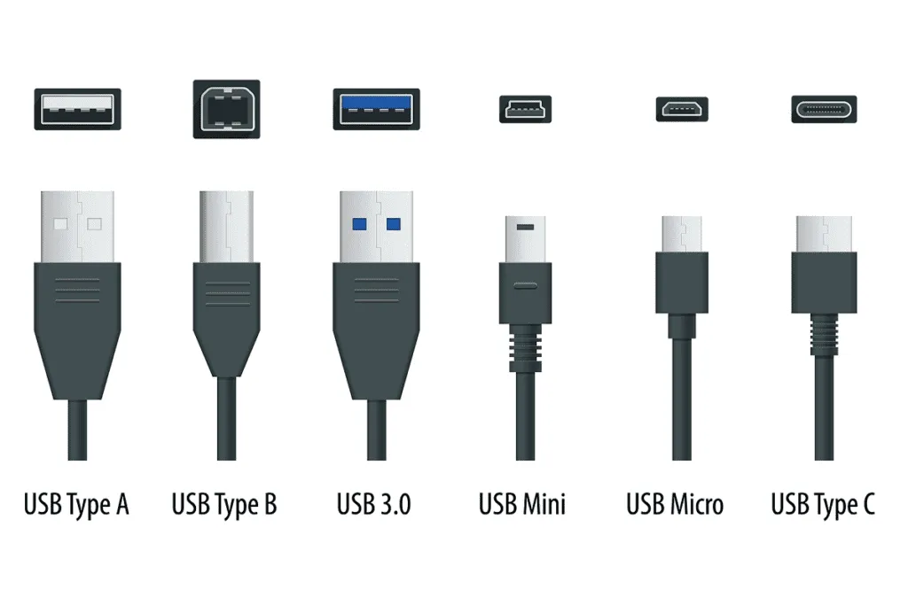 Rodzaje portów w telefonach USB-C Micro USB Lightning