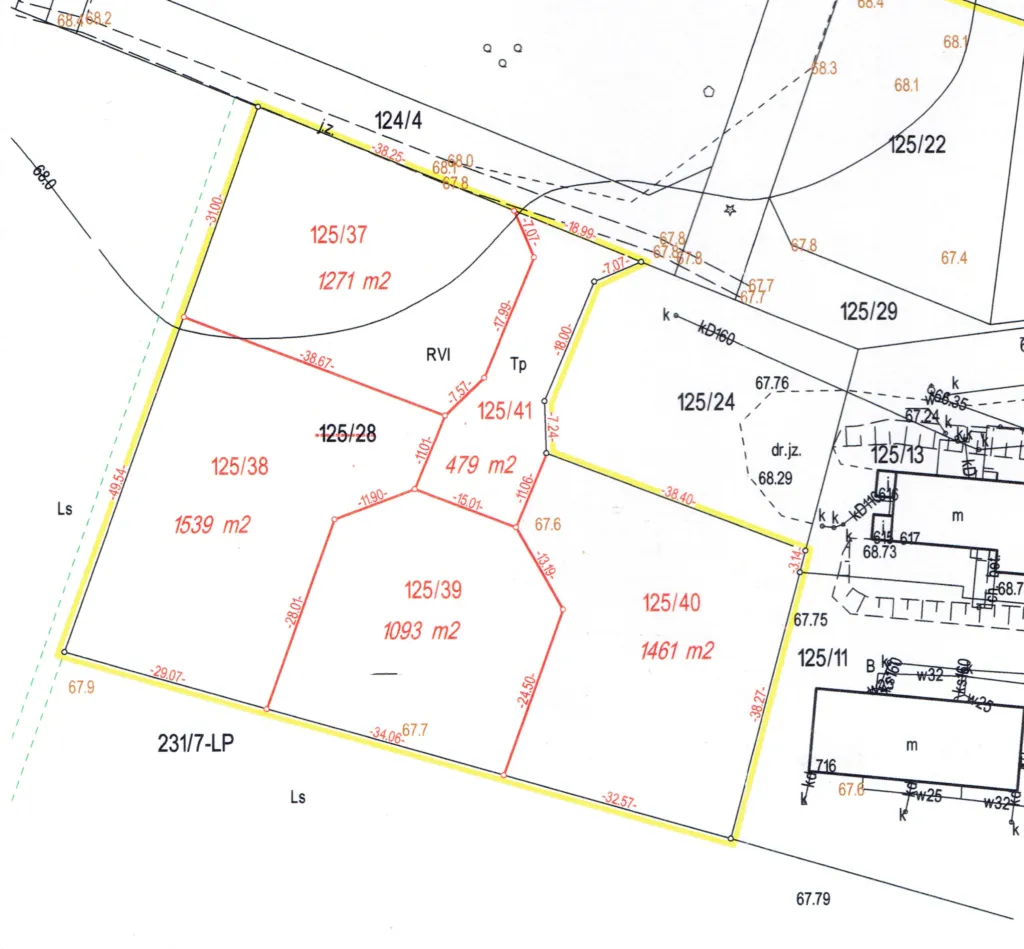 granice działki geodeta, mapa podziału nieruchomości, służebność drogi koniecznej
