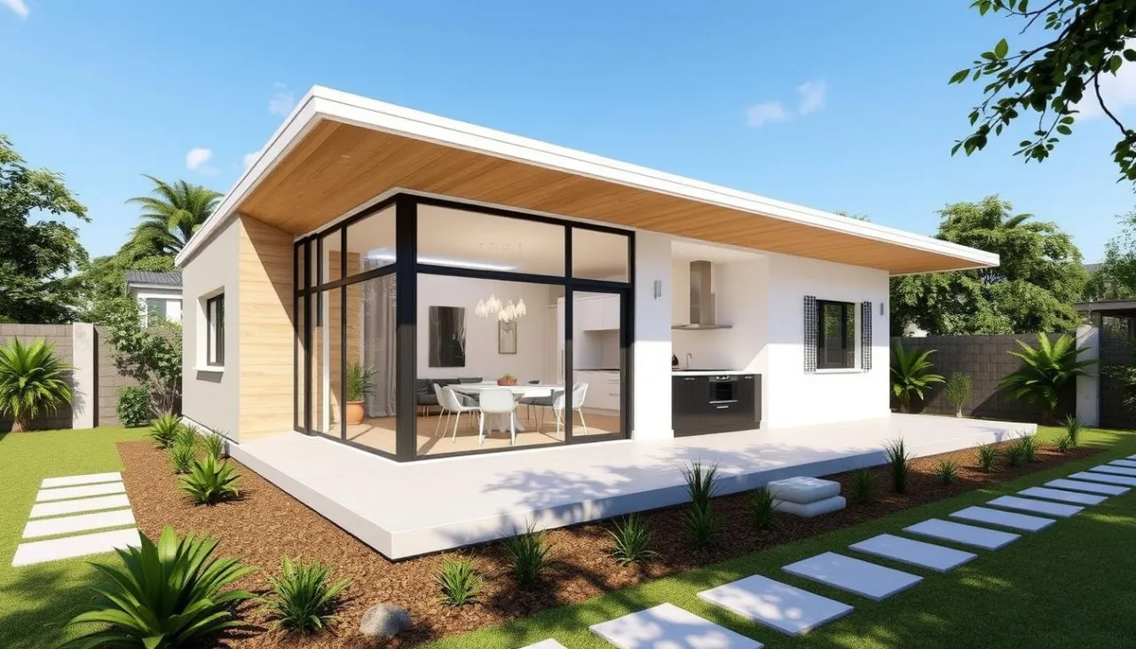 dom 70m2 wizualizacja, dom bez pozwolenia