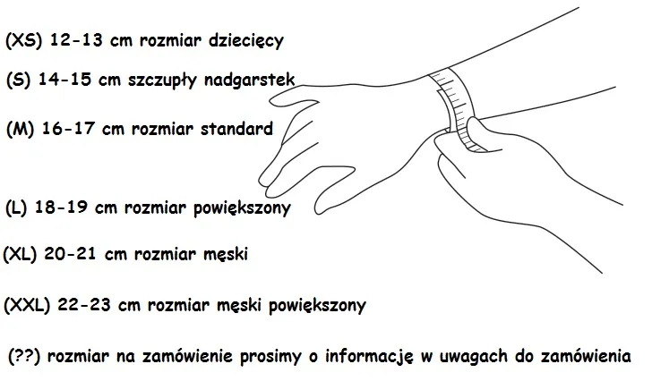 jak zmierzyć nadgarstek do bransoletki