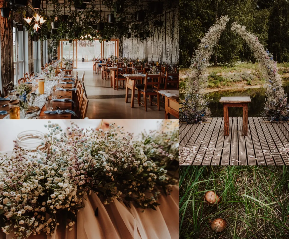 wesele boho rustykalne kwiaty sierpień