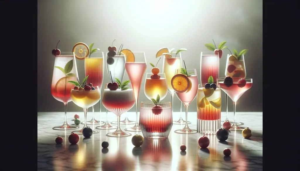 Nowoczesne koktajle bezalkoholowe w eleganckich szklankach