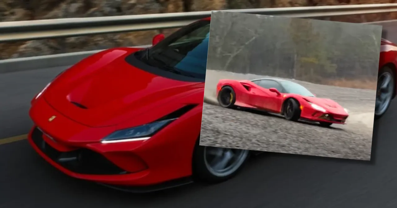 Czerwone Ferrari F8 Tributo na drodze. Zastanawiasz się, ile kosztuje Ferrari? To marzenie wielu kierowc&oacute;w.