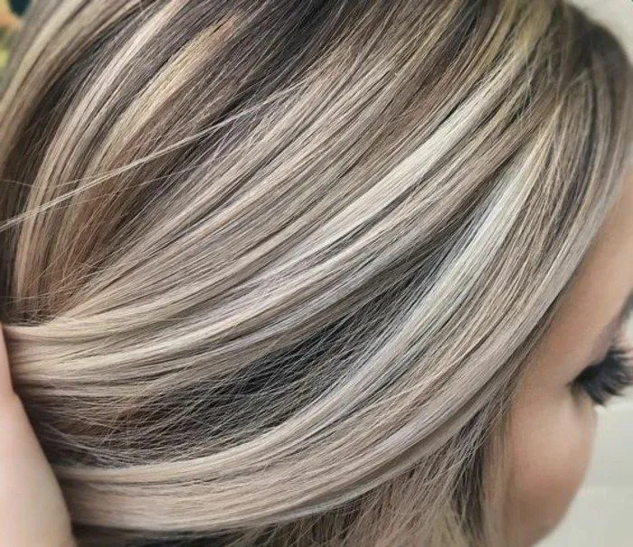 graue haare blond str&auml;hnchen balayage