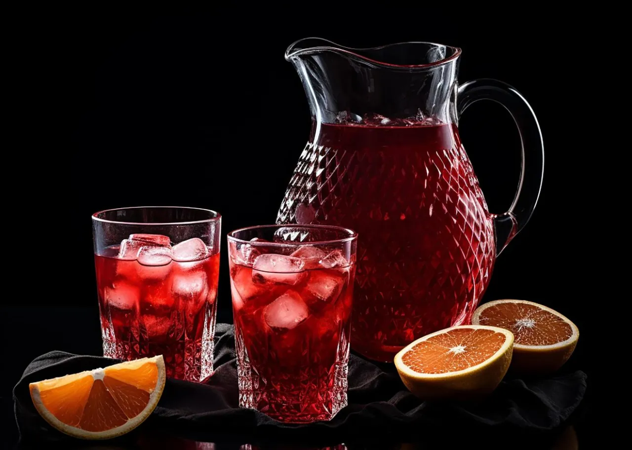 Dzbanek Sangrii z owocami i lodem