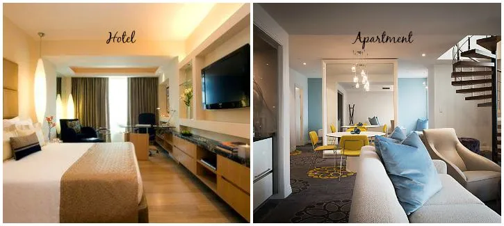 Aparthotel versus hotel por&oacute;wnanie wnętrz