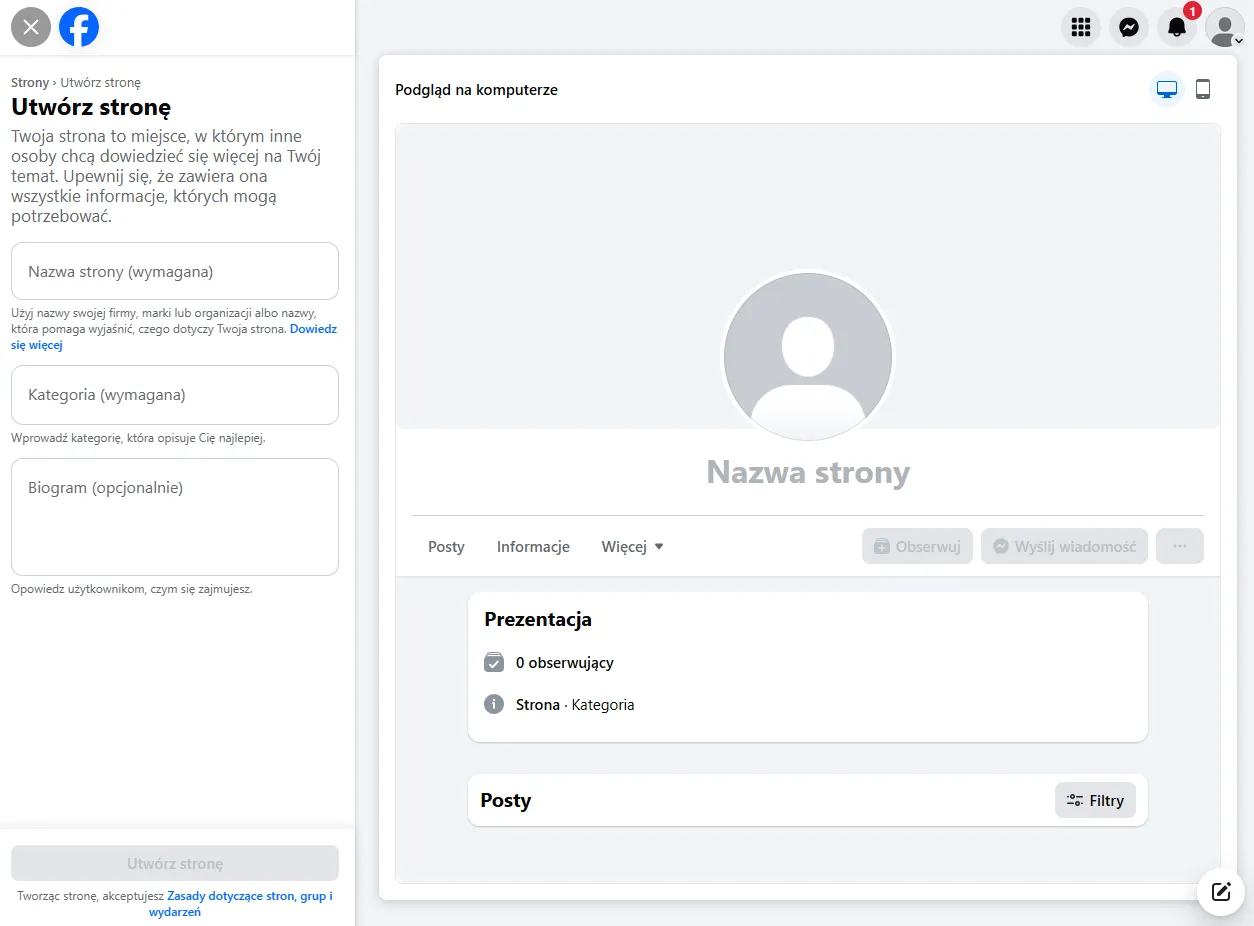 R&oacute;żnica między profilem osobistym a stroną firmową Facebook