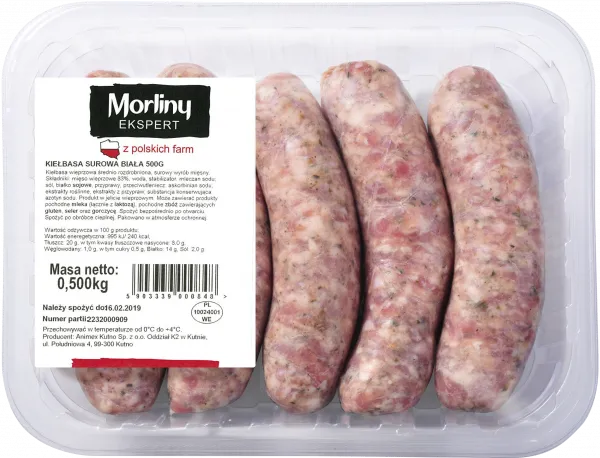 biała kiełbasa surowa pakowanie do mrożenia