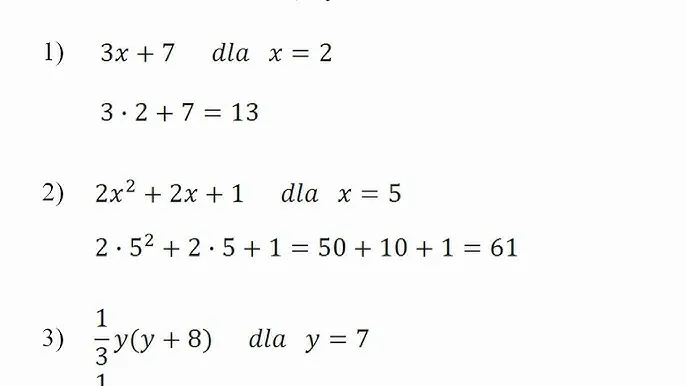 proste wyrażenie algebraiczne przykład