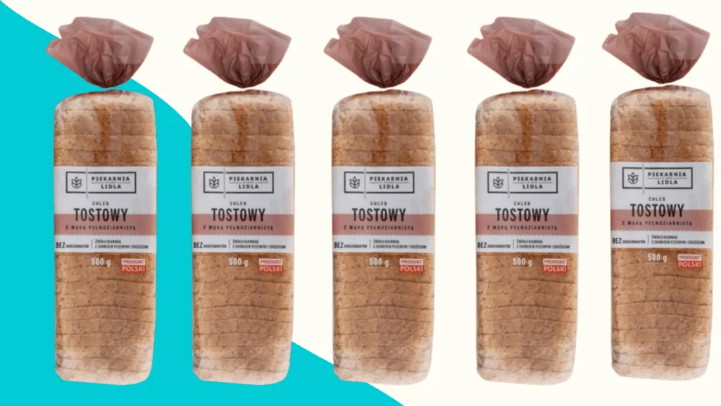 różne rodzaje chleba tostowego w sklepie
