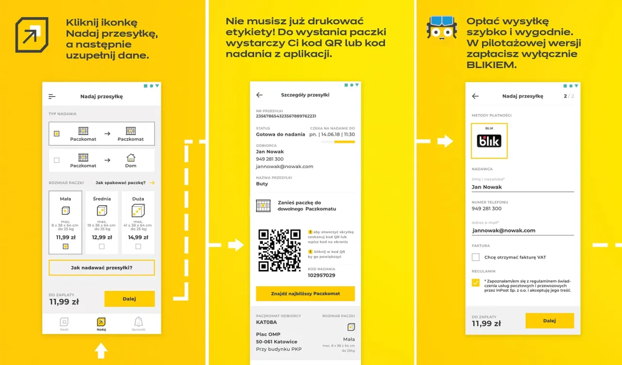 InPost Mobile nadawanie paczki bez etykiety