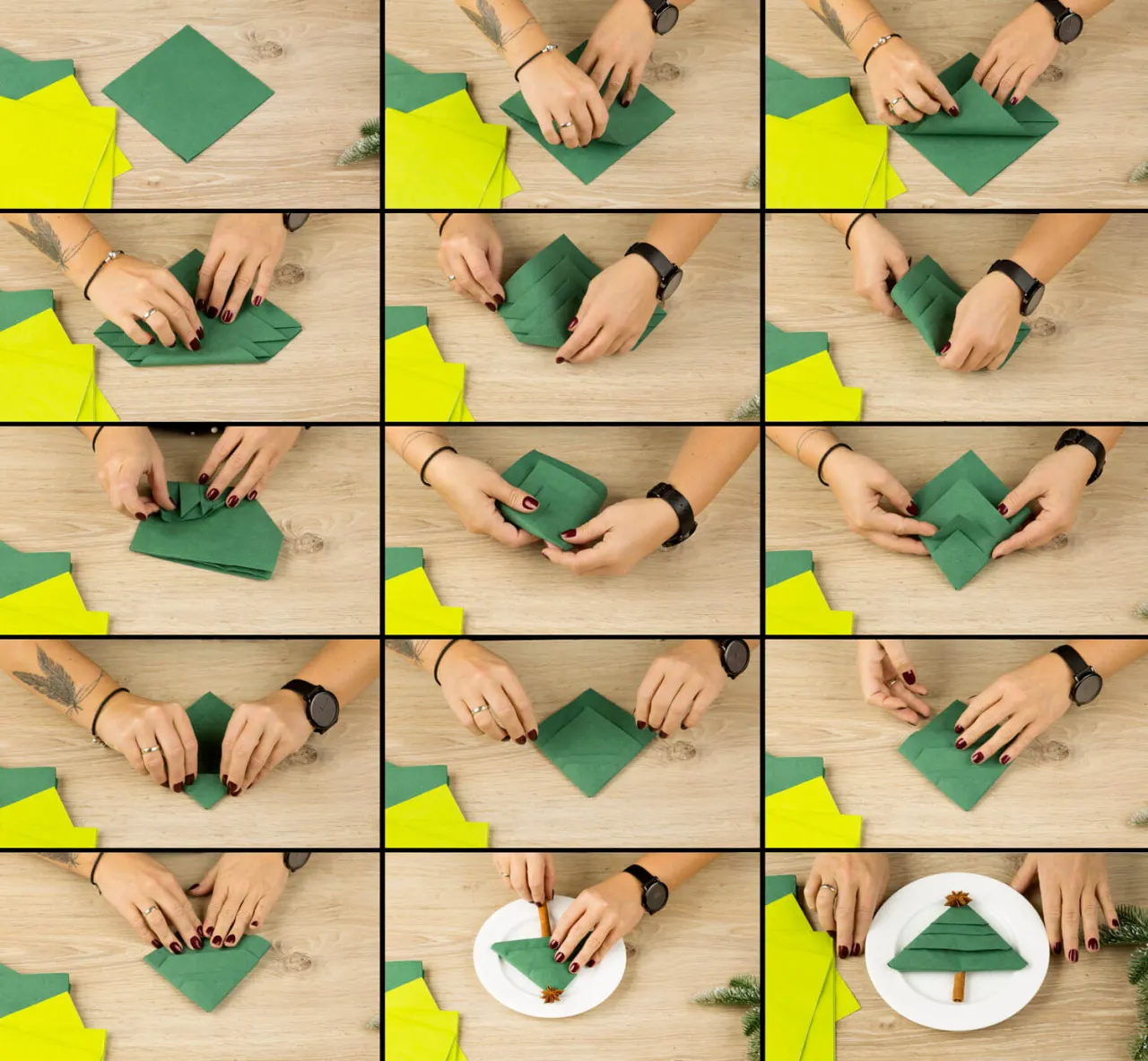 Jak złożyć serwetkę w choinkę krok po kroku