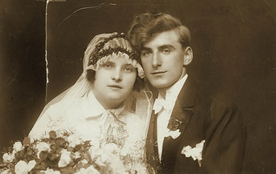 tradycyjny polski ślub, stara fotografia ślubna