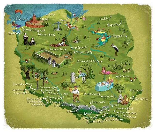 mapa uzdrowisk górskich w Polsce